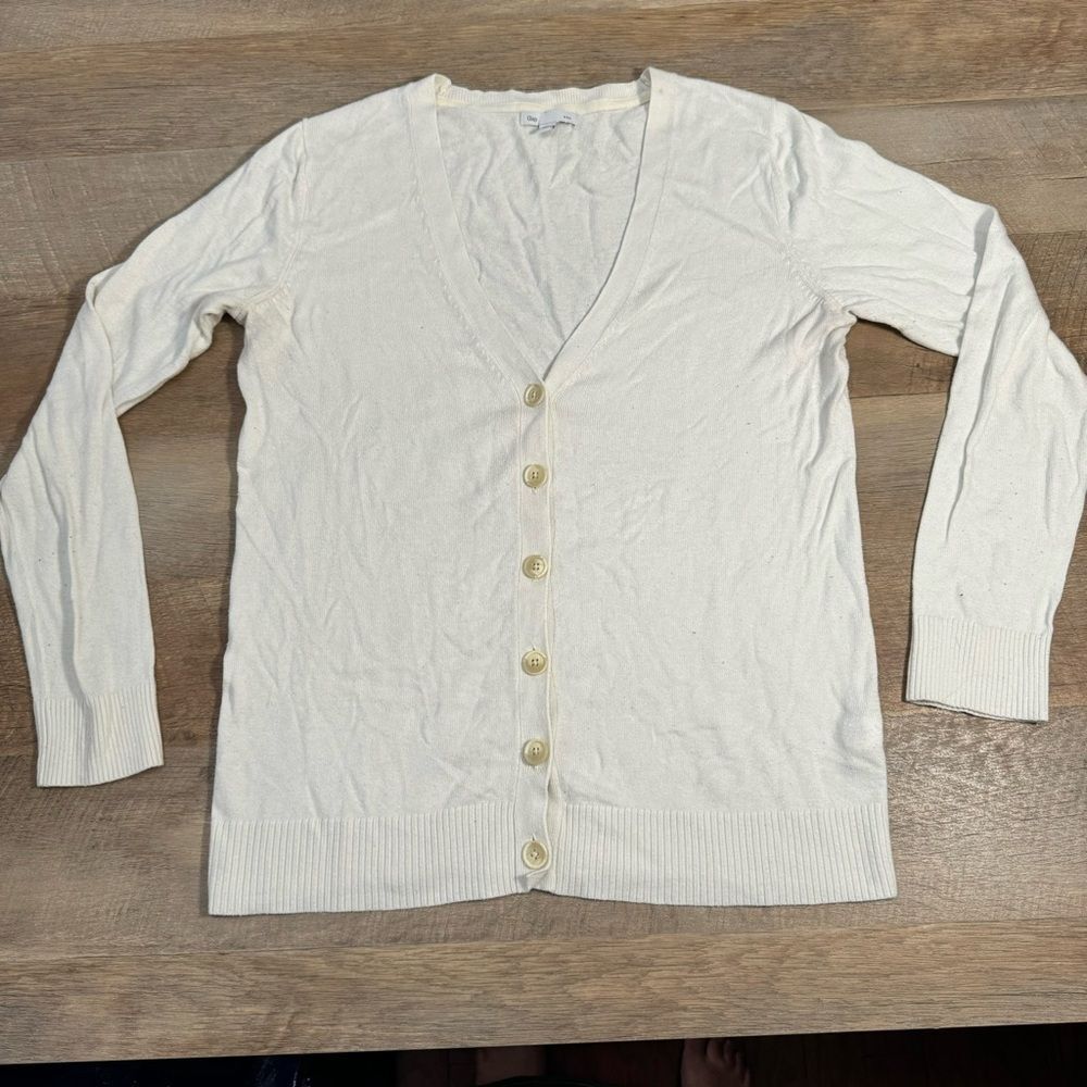 GAP Cream Button-Up Cardigan Size Medium